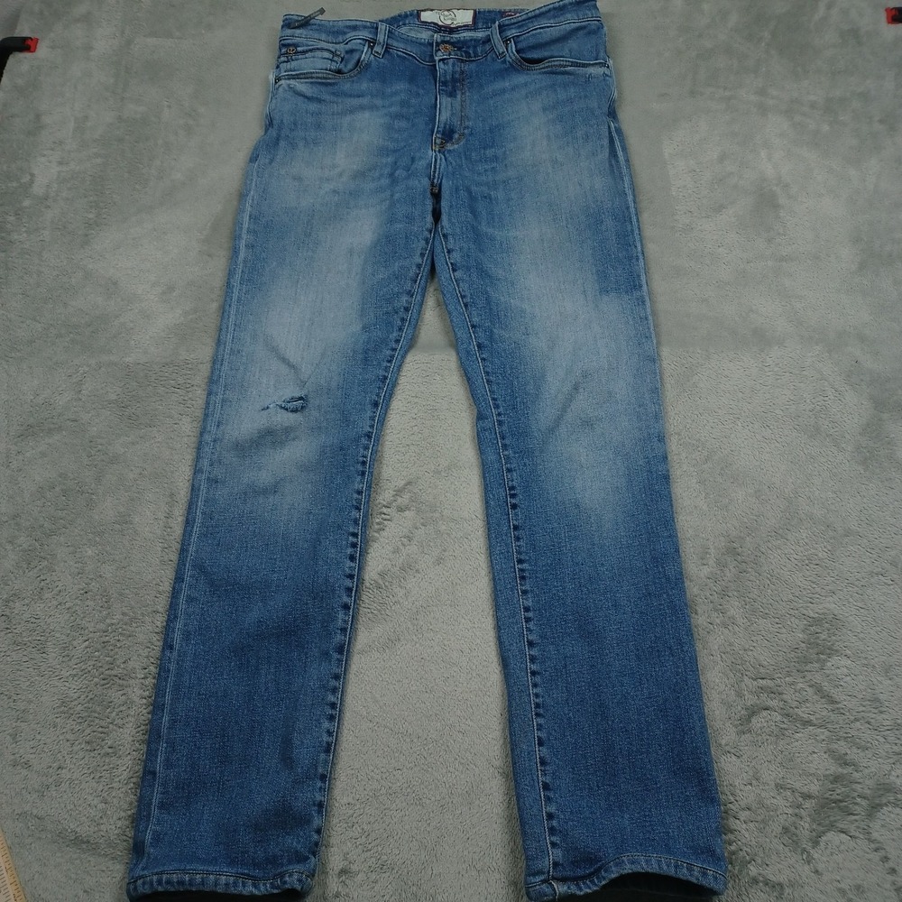 Teleria Jeans‎ Mens 36x32 Blue Denim Indigozed Cobra Distressed Preppy